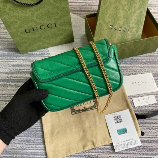 Replica Gucci GG Marmont super mini bag 574969 Green