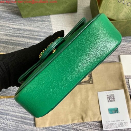Replica Gucci GG Marmont super mini bag 574969 Green 4