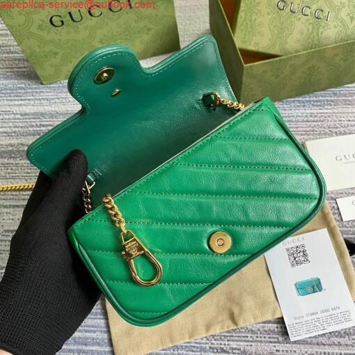 Replica Gucci GG Marmont super mini bag 574969 Green 5