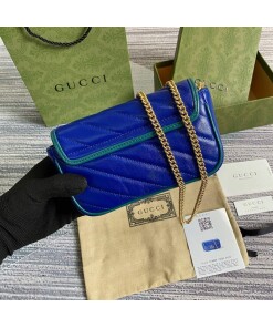 Replica Gucci GG Marmont super mini bag 574969 Blue