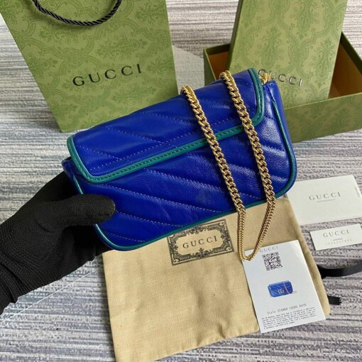 Replica Gucci GG Marmont super mini bag 574969 Blue