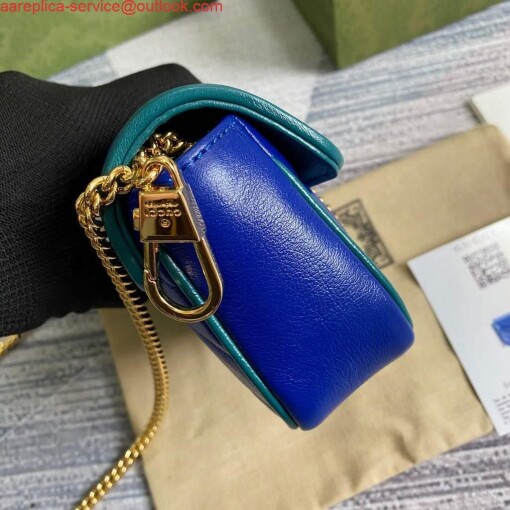 Replica Gucci GG Marmont super mini bag 574969 Blue 2