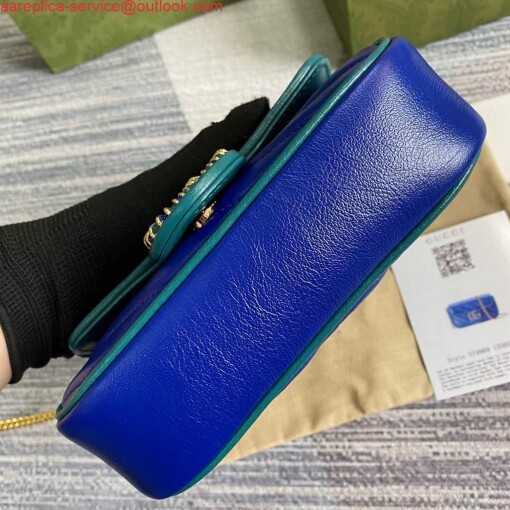 Replica Gucci GG Marmont super mini bag 574969 Blue 4