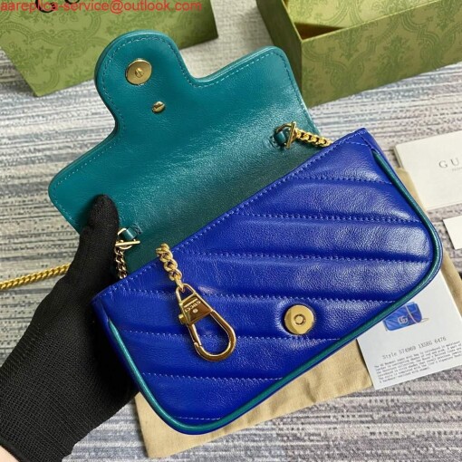 Replica Gucci GG Marmont super mini bag 574969 Blue 5
