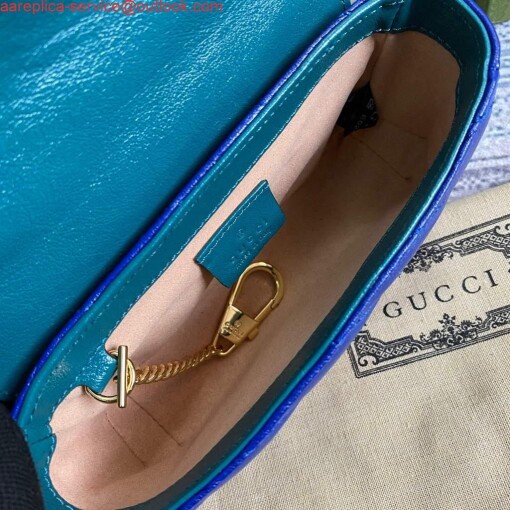 Replica Gucci GG Marmont super mini bag 574969 Blue 7