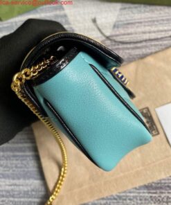 Replica Gucci GG Marmont mini bag 574969 Blue and Apricot 2