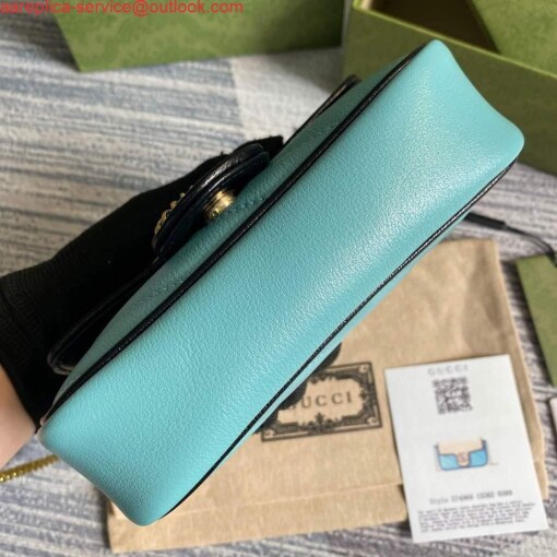 Replica Gucci GG Marmont mini bag 574969 Blue and Apricot 4