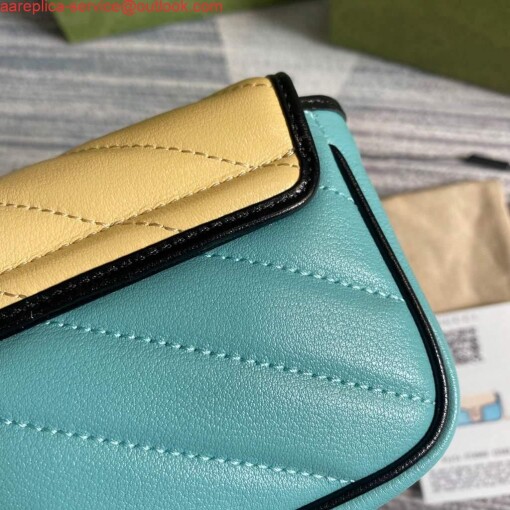 Replica Gucci GG Marmont mini bag 574969 Blue and Apricot 5