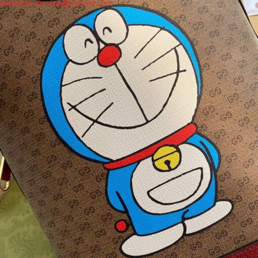 Replica Gucci 647816 Doraemon x Gucci small backpack in mini GG canvas 5