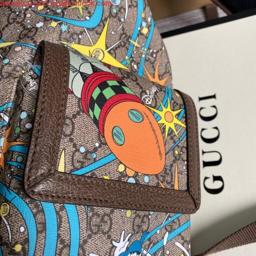 Replica Gucci 645051 Disney x Gucci Donald Duck Medium Backpack Brown 4
