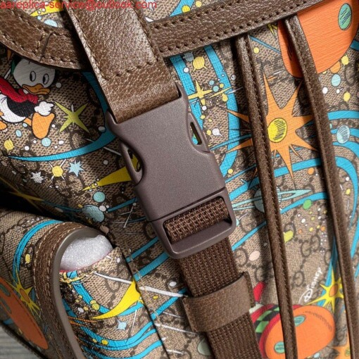 Replica Gucci 645051 Disney x Gucci Donald Duck Medium Backpack Brown 5