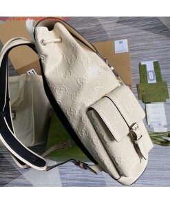 Replica Gucci 625770 GG Embossed Backpack White 2