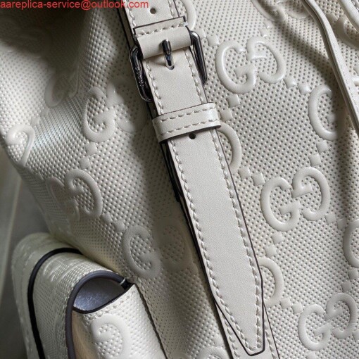 Replica Gucci 625770 GG Embossed Backpack White 5