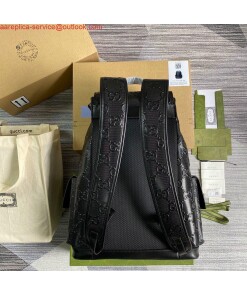 Replica Gucci 625770 GG Embossed Backpack Black Replica Gucci 625770 GG Embossed Backpack Black