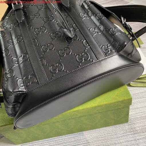 Replica Gucci 625770 GG Embossed Backpack Black 3
