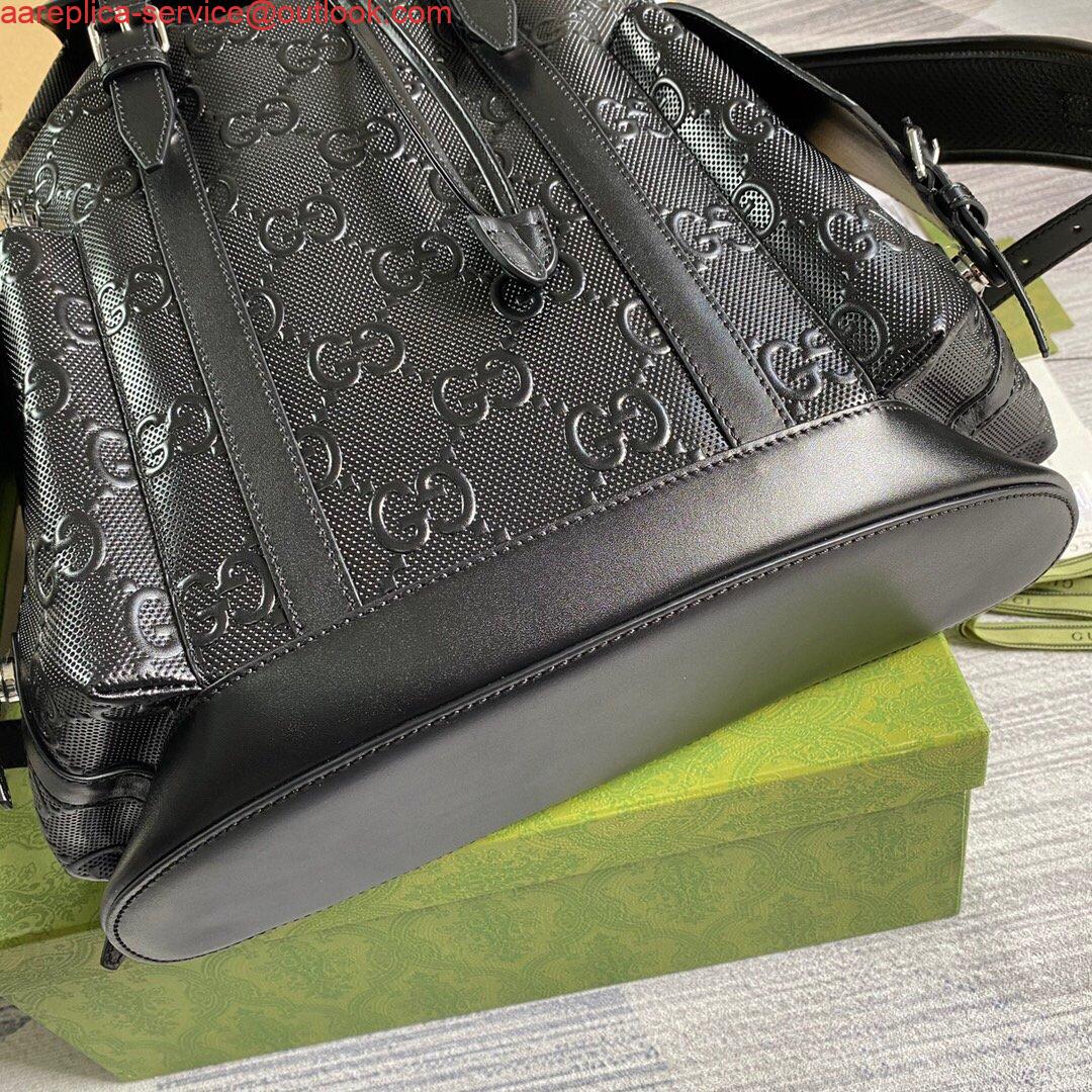 Replica Gucci 625770 GG Embossed Backpack Black 3 Replica Gucci 625770 GG Embossed Backpack Black 3