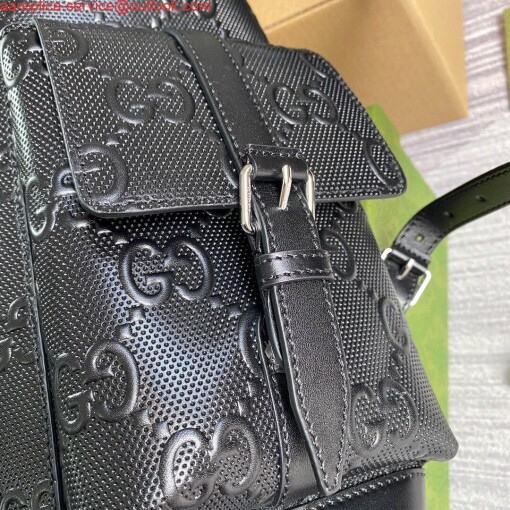 Replica Gucci 625770 GG Embossed Backpack Black 4