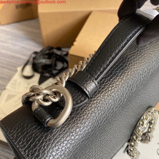 Replica Gucci 621512 Dionysus GG Top Handle Bag Black 4