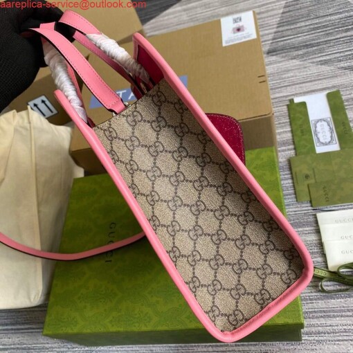 Replica Gucci 612992 GG Medium Ophidia Tote Shoulder Bag Pink 2