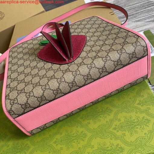 Replica Gucci 612992 GG Medium Ophidia Tote Shoulder Bag Pink 5