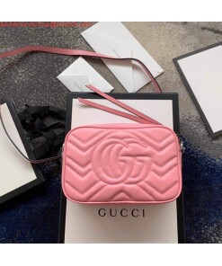 Replica Gucci 448065 GG Marmont Matelassé Mini Bag Pink 2