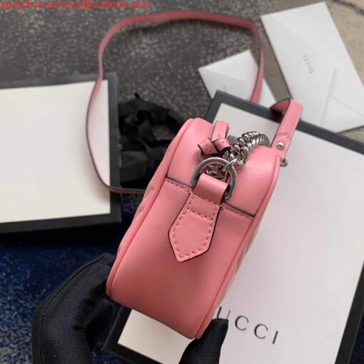 Replica Gucci 448065 GG Marmont Matelassé Mini Bag Pink 3