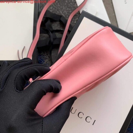 Replica Gucci 448065 GG Marmont Matelassé Mini Bag Pink 4