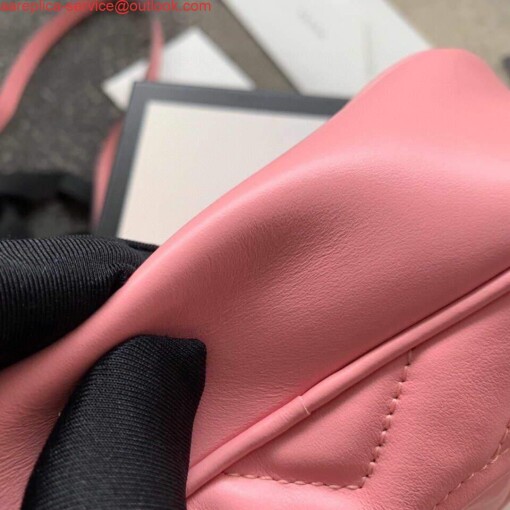 Replica Gucci 448065 GG Marmont Matelassé Mini Bag Pink 5