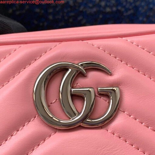 Replica Gucci 448065 GG Marmont Matelassé Mini Bag Pink 6