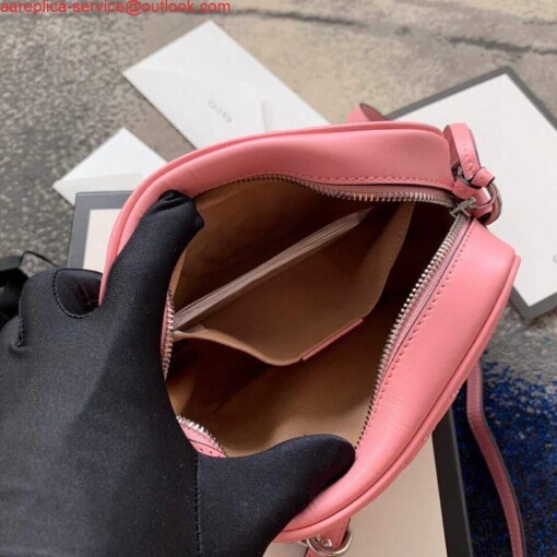 Replica Gucci 448065 GG Marmont Matelassé Mini Bag Pink 7