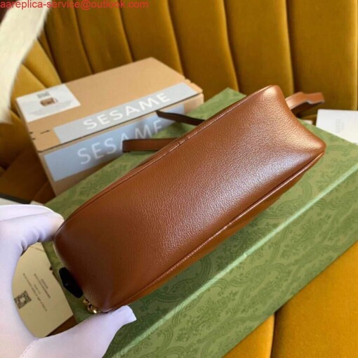 Replica Gucci 448065 GG Marmont Matelassé Mini Bag Brown 3