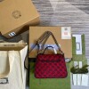 Replica Gucci 583571 GG Marmont Multicolour mini top handle bag Rose red 9