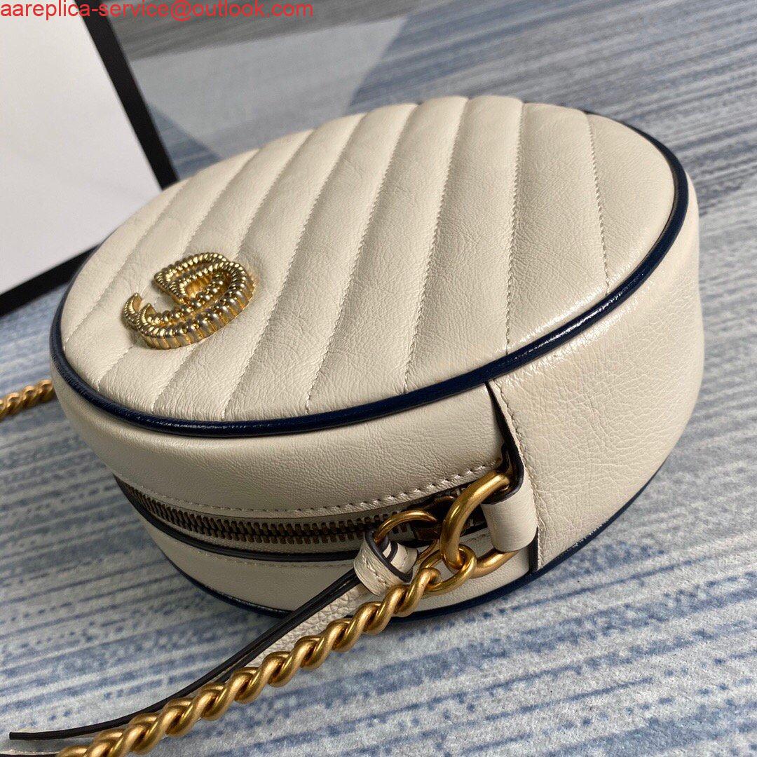 Replica Gucci 550154 GG Marmont Mini Round Shoulder Bag White 3 Replica Gucci 550154 GG Marmont Mini Round Shoulder Bag White 3