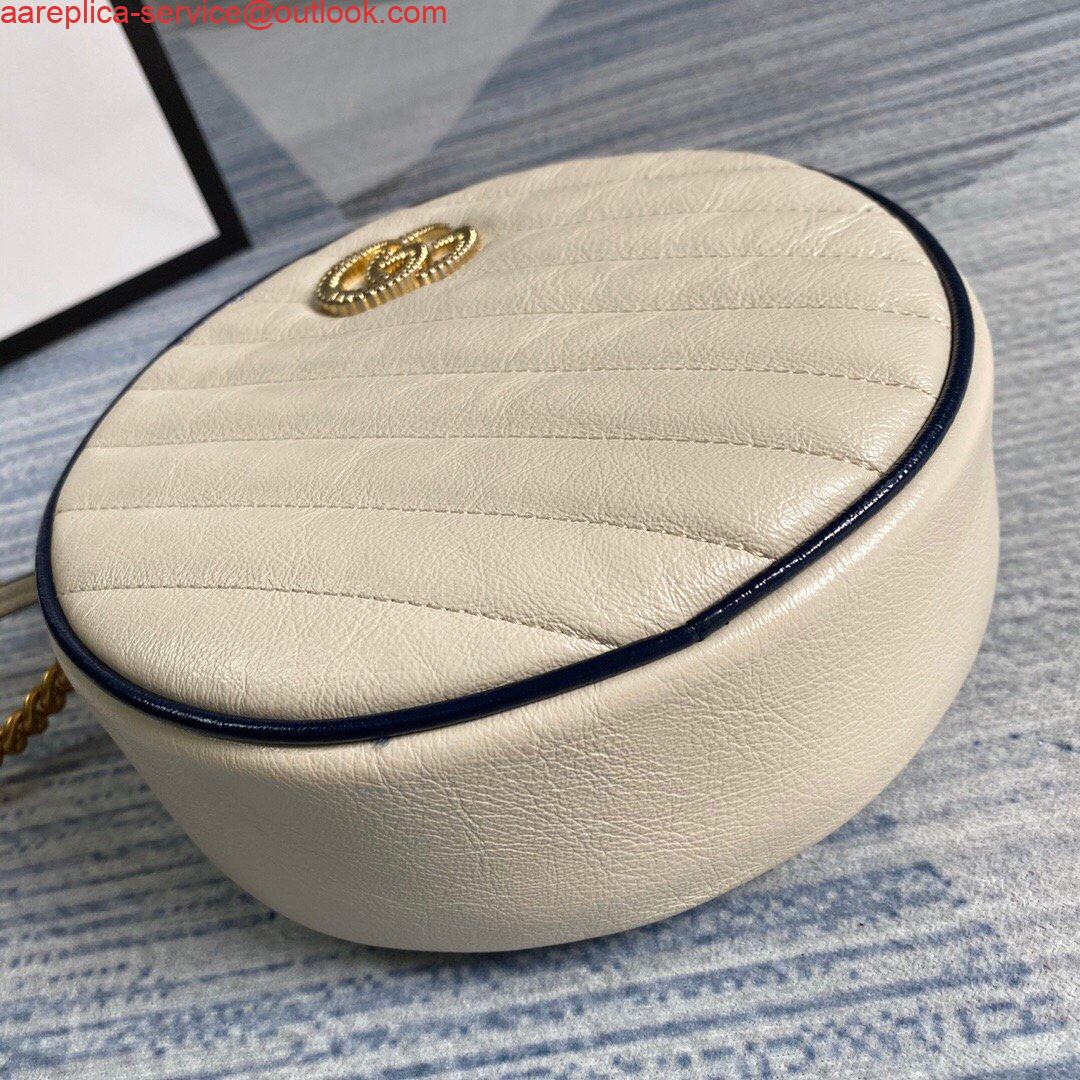 Replica Gucci 550154 GG Marmont Mini Round Shoulder Bag White 4 Replica Gucci 550154 GG Marmont Mini Round Shoulder Bag White 4