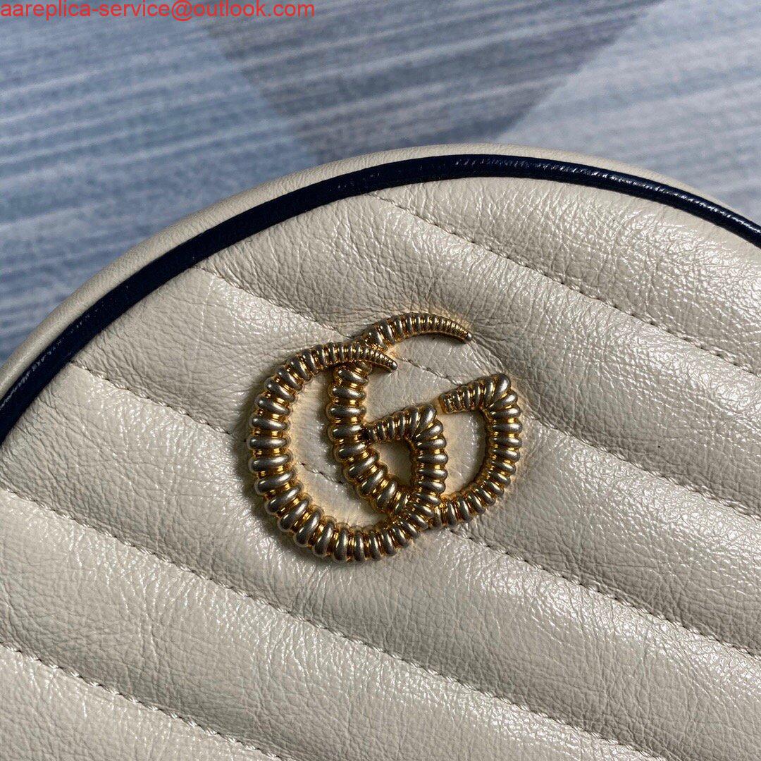 Replica Gucci 550154 GG Marmont Mini Round Shoulder Bag White 5 Replica Gucci 550154 GG Marmont Mini Round Shoulder Bag White 5