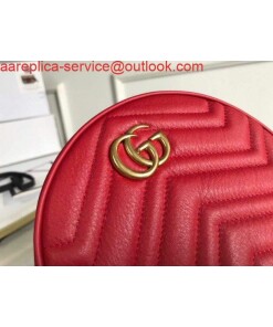 Replica Gucci 550154 GG Marmont Mini Round Shoulder Bag Red 2