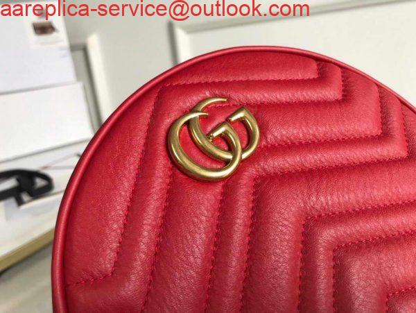 Replica Gucci 550154 GG Marmont Mini Round Shoulder Bag Red 2 Replica Gucci 550154 GG Marmont Mini Round Shoulder Bag Red 2