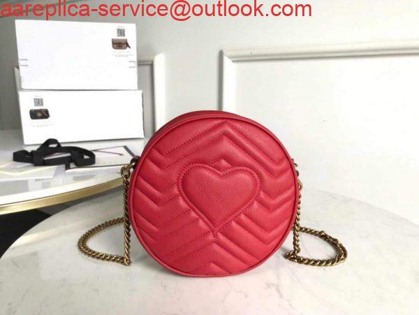 Replica Gucci 550154 GG Marmont Mini Round Shoulder Bag Red 3 Replica Gucci 550154 GG Marmont Mini Round Shoulder Bag Red 3