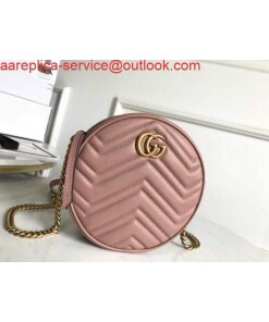 Replica Gucci 550154 GG Marmont Mini Round Shoulder Bag Light Pink