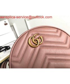 Replica Gucci 550154 GG Marmont Mini Round Shoulder Bag Light Pink 2