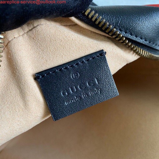 Replica Gucci 550154 GG Marmont Mini Round Shoulder Bag Black Yellow 8