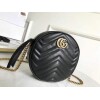Replica Gucci 550154 GG Marmont Mini Round Shoulder Bag Black Yellow 9