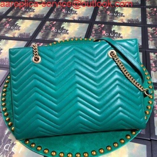 Replica Gucci 524578 GG Marmont Matelassé Shoulder Bag Green