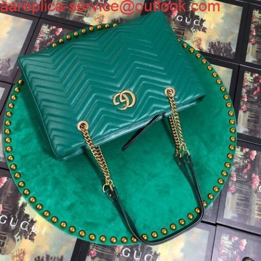 Replica Gucci 524578 GG Marmont Matelassé Shoulder Bag Green 2