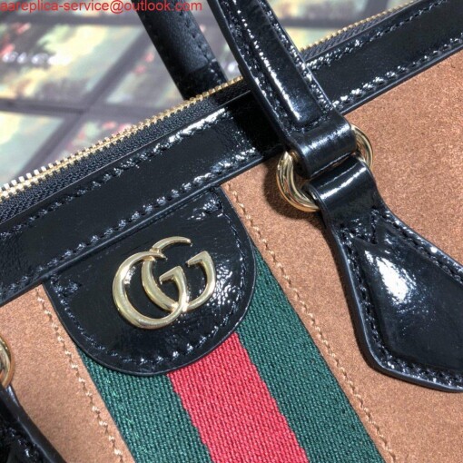 Replica Gucci 524537 Gucci Ophidia GG Medium Tote Shoulder Bag Tan 6