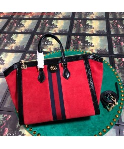 Replica Gucci 524537 Gucci Ophidia GG Medium Tote Shoulder Bag Red 2