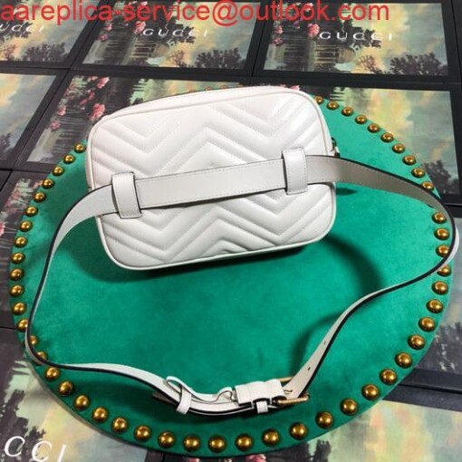 Replica Gucci 523380 GG Marmont Matelassé Belt Bag 448065 White