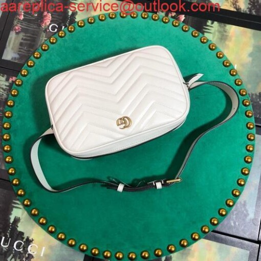 Replica Gucci 523380 GG Marmont Matelassé Belt Bag 448065 White 2