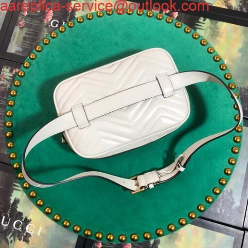 Replica Gucci 523380 GG Marmont Matelassé Belt Bag 448065 White 3