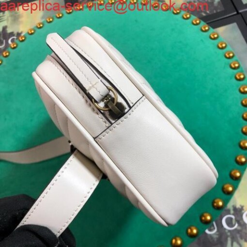 Replica Gucci 523380 GG Marmont Matelassé Belt Bag 448065 White 5